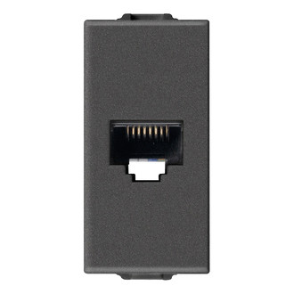 Розетка RJ45 cat5e Netsafe UTP, карбон матовый