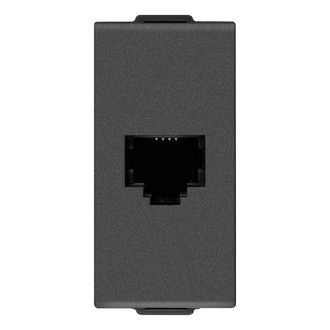 Розетка телефонная RJ11 6/4, карбон матовый