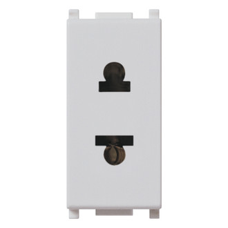 Розетка 2p 16a для вилок d4,8, серебро