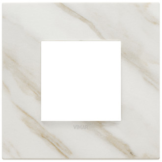 Накладка на 2 модуля, белая Калькутта