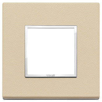 Накладка eikon evo на 2 модуля, натуральная кожа кремовая