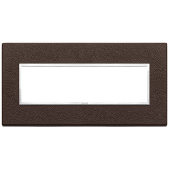 Накладка eikon evo на 7 модулей, натуральная кожа табак