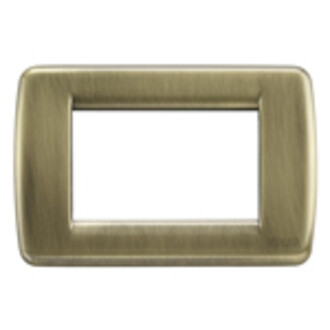 Накладка на 3 модуля rondo металл латунь античная