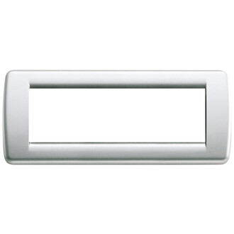 Накладка на 6 модулей rondo металл металлик серебрянный