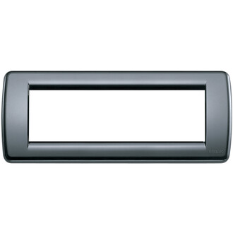 Накладка на 6 модулей rondo пластик серый графит