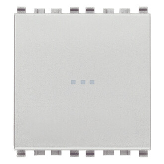 Кнопка 1P осевая NO 10A 2м, серебро матовое