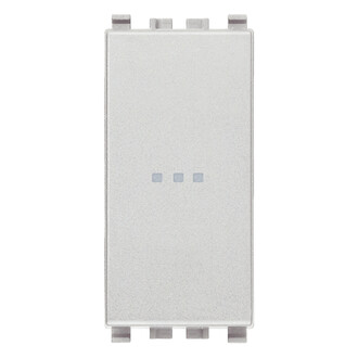 Кнопка 1P осевая NO 10A, серебро матовое