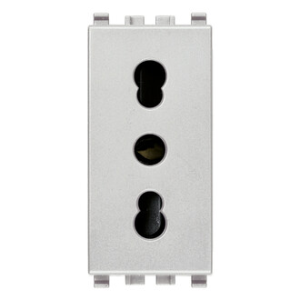 Розетка bpresa 2p+t 16a, серебро матовое