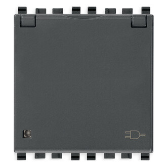 Розетка 2p+t 16a германия с крышкой, серая