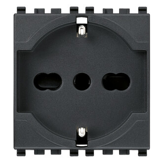 Розетка 2p+t 16a универсальная, серая