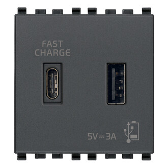 З/у  USB A+C 5V 3A, 2 М, серое