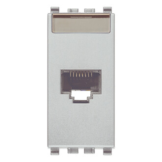 Розетка RJ45 NETSAFE CAT6 FTP, серебро матовое