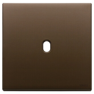 Накл. плоск., 2 модуля на 1 кнопку, металл брошир. темная бронза