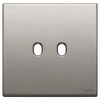 Накл. плоск., 2 модуля на 2 кнопки, никель матовый