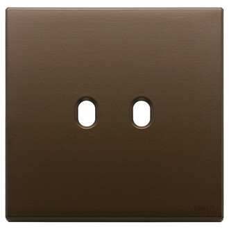 Накл. плоск., 2 модуля на 2 кнопки, металл брошир. темная бронза