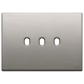 Накл. плоск., 3 модуля на 3 кнопки, никель матовый