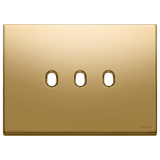 Накл. плоск., 3 модуля на 3 кнопки, золото