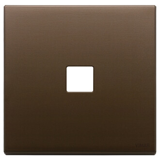 Накл. плоск., 2 модуля на 1 кнопку, брошир. темная бронза