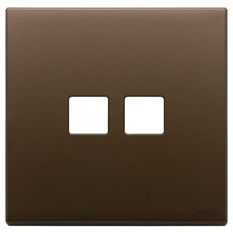 Накл. плоск., 2 модуля на 2 кнопки, брошир. темная бронза