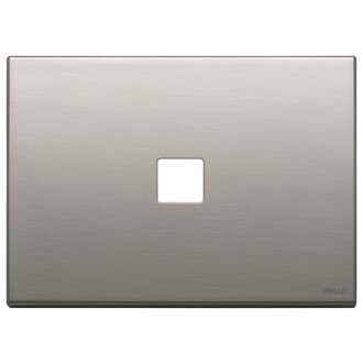 Накл. плоск., 3 модуля на 1 кнопку, никель матовый