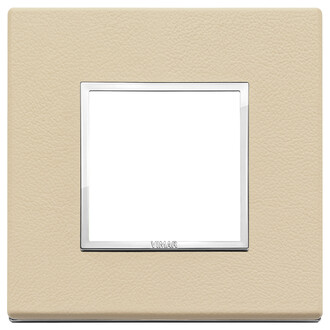 Накладка eikon evo на 2 модуля, натуральная кожа кремовая