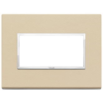 Накладка eikon evo на 4 модуля, натуральная кожа кремовая