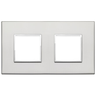 Накладка на 4 модуля (2+2) расст 71мм, серебро