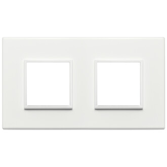 Накладка на 4 модуля (2+2) расст 71мм, белый алюминий