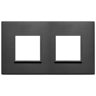 Накладка на 4 модуля (2+2) расст 71мм, черный алюминий