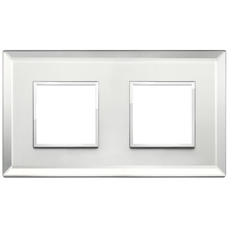 Накладка на 4 модуля (2+2) расст 71мм, серебряный лед