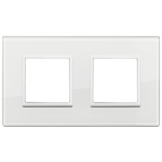 Накладка на 4 модуля (2+2) расст 71мм, полностью белый бриллиант