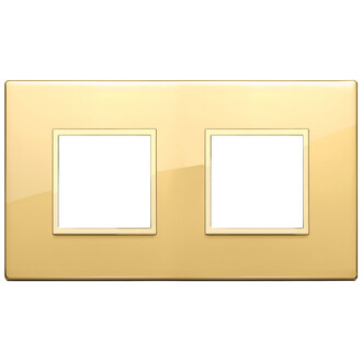 Накладка на 4 модуля (2+2) расст 71мм, полированное золото