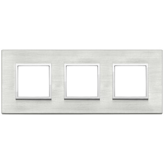 Накладка на 6 модулей (2+2+2) расст 71мм, серый серебристый