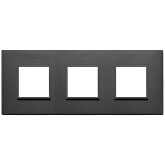 Накладка на 6 модулей (2+2+2) расст 71мм, черный алюминий