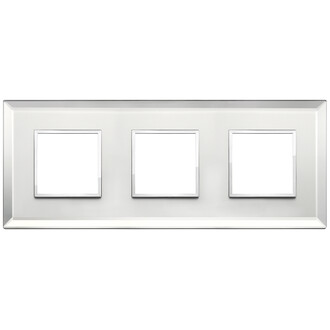 Накладка на 6 модулей (2+2+2) расст 71мм, серебряный лед