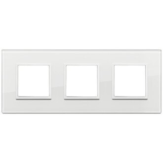 Накладка на 6 модулей (2+2+2) расст 71мм, полностью белый бриллиант