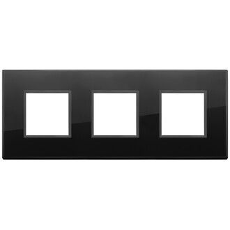 Накладка на 6 модулей (2+2+2) расст 71мм, полностью черный бриллиант