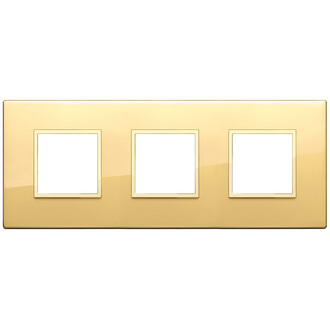 Накладка на 6 модулей (2+2+2) расст 71мм, полированное золото