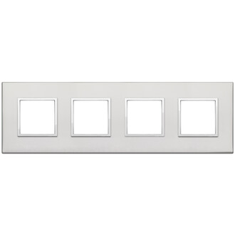 Накладка на 8 модулей (2+2+2+2) расст 71мм, серебро