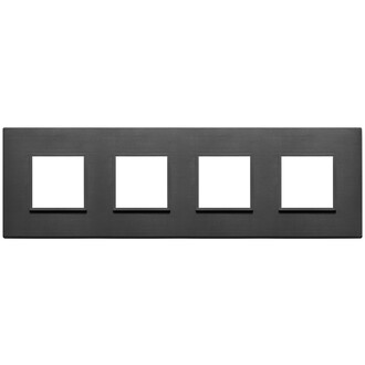 Накладка на 8 модулей (2+2+2+2) расст 71мм, черный алюминий