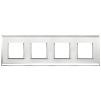 Накладка на 8 модулей (2+2+2+2) расст 71мм, серебряный лед