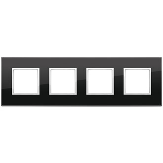 Накладка на 8 модулей (2+2+2+2) расст 71мм, черный бриллиант