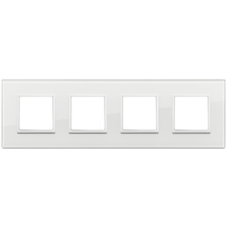 Накладка на 8 модулей (2+2+2+2) расст 71мм, полностью белый бриллиант