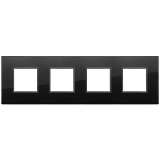 Накладка на 8 модулей (2+2+2+2) расст 71мм, полностью черный бриллиант