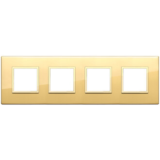 Накладка на 8 модулей (2+2+2+2) расст 71мм, полированное золото