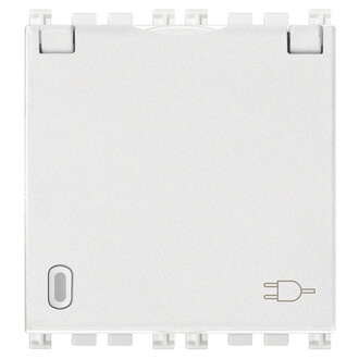 Розетка 2p+T 16A немецкий стандарт, с крышкой, белая