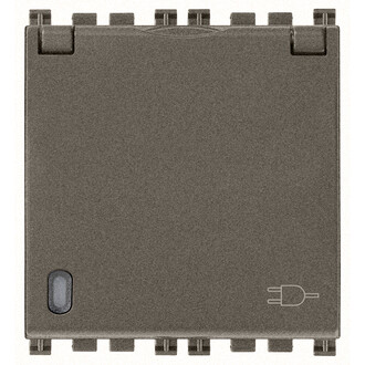 Розетка 2P+T 16A немецкий стандарт, с крышкой, Metal