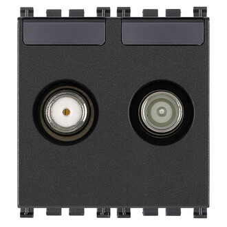 Розетка TV-RD-SAT концевая с 2 выходами, серая