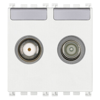 Розетка TV-RD-SAT концевая с 2 выходами, белая