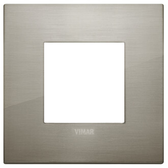 Накладка на 2 модуля сталь матовая